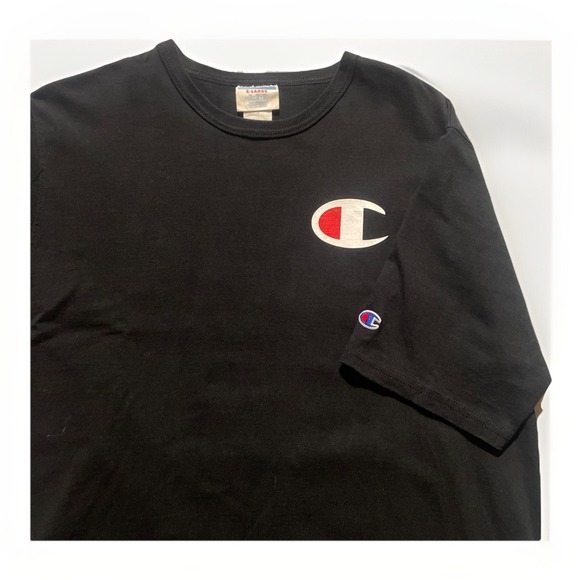 Champion T Shirt Men's XL Black Heavy Weight‎ Short Sleeve Logo - Picture 4 of 6